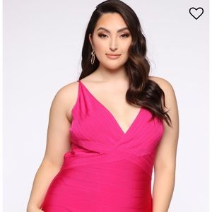 Fashion Nova Pink Bandage Dress -2x